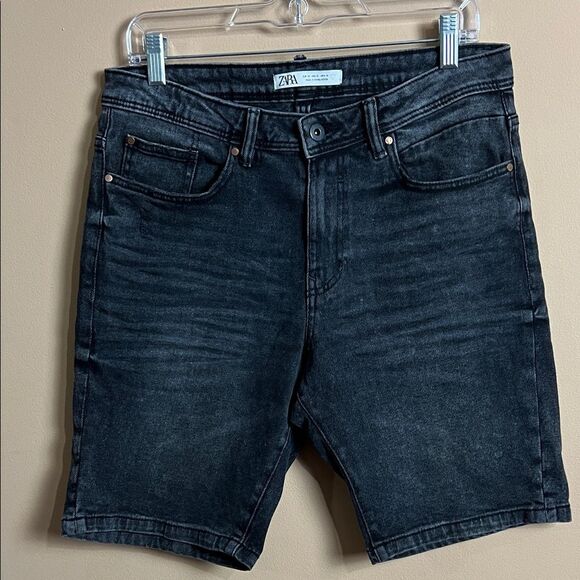 Zara Men’s Size 31 Black Denim Jeans Shorts NWOT - Picture 1 of 5
